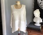 Knitted & Knotted Anthropologie Sz L Felt Lace Acrylic Wool Knit Boucle Sweater
