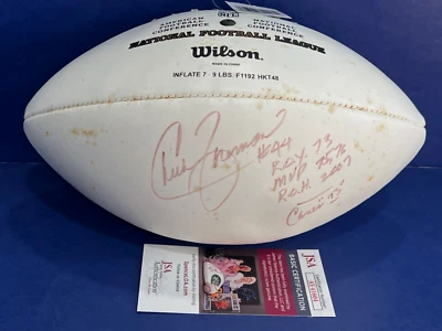 Chuck Foreman Signed Award Inscription Wilson White NFL Football JSA AV41604 hw1 - Image 1 of 4