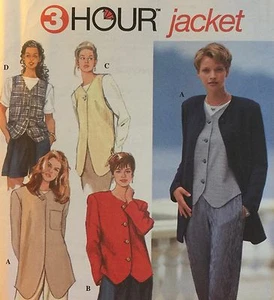 1995 'SIMPLICITY' 3 HOUR LOOSE FIT JACKET/VEST PATTERN 9361 18-22 - Picture 1 of 2