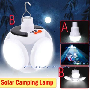 Remote Control Solar 300W LED Camping Lamp Rechargeable Light Bulb Tent Light US - Picture 1 of 43