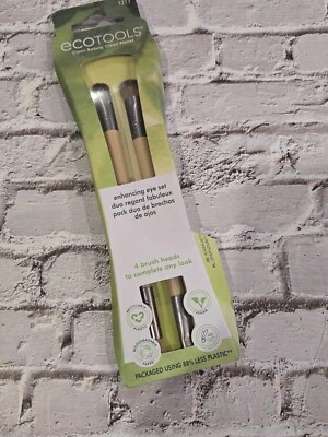 ECOTOOLS Enhancing Eye Makeup Brush Set: 2 Brushes w/4 Heads NEW - Image 1 of 2