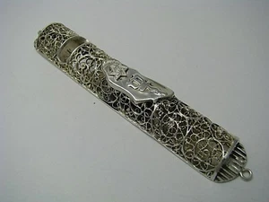 STERLING SILVER MEZUZAH 930 Silver Middle East Israel ca1970's Judaica No Scroll - Picture 1 of 12