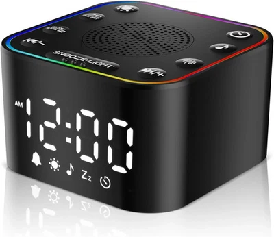 白色噪音音响机带闹钟,30 个舒缓声音,噪音机 fo — 第 1/4 张图片