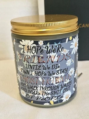 Vela perfumada con canela - 200 g/7 oz - 3,5 pulgadas de alto - Divertida cita de amistad - Nueva Foto 1 de 4