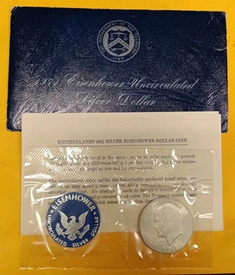 1 DOLLARO ARGENTO FDC / UNC 1971-S Eisenhower   BUSTA BLU - Immagine 1 di 4