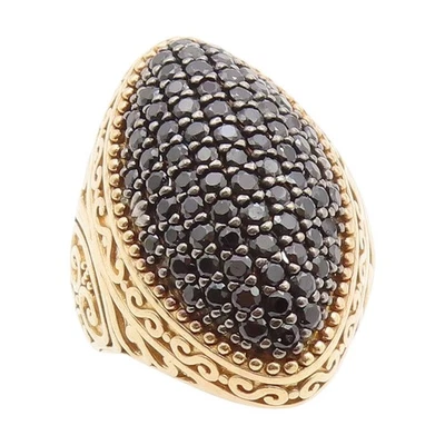 925 Sterling Silver Vintage Ring Gold Plated Spinel Cluster Band  Sz 6  RG34168 - Image 1 of 4