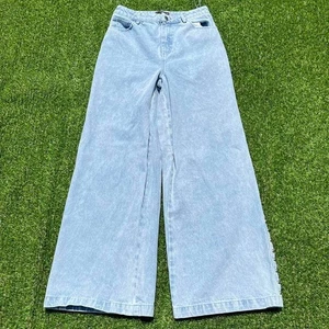 Pantalones de mezclilla holgados de pierna ultra ancha para mujer talla 6 azul lavado claro - Imagen 1 de 8