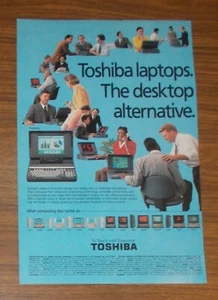 Seltene Werbung TOSHIBA T 3200SXC T 1000 T 5200 Laptops Portable Computer 1991 - Picture 1 of 1