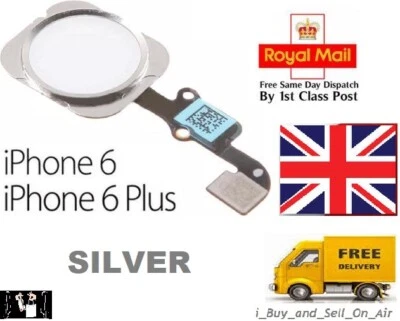 APPLE Für iPhone 6 & 6 Plus Home Button Flex Kabel Ersatz SILBER. SCHNELL & KOSTENLOS