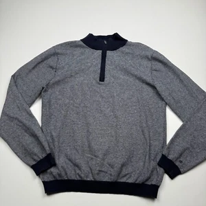 FootJoy Herren Gr. M Langarm Blau 1/4 Zip Kaschmirmischung Pullover Sweater - Bild 1 von 8