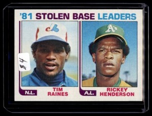 1982 Topps '81 Stolen Base Leaders - Tim Raines/Rickey Henderson Montreal