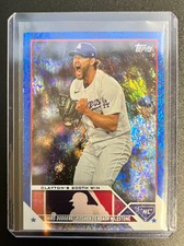 Clayton Kershaw 2023 Topps Update Series 200th Win Blue Foil 577/999 Dodgers
