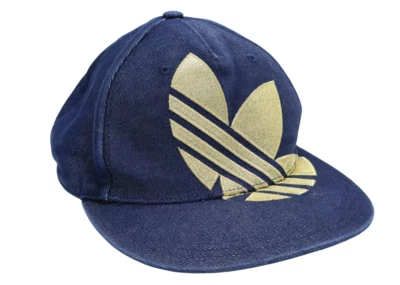 Adidas крышка мужской большой бейсболки блестящий золотой логотип джинсовой ткани синий - Изображение 1 из 4