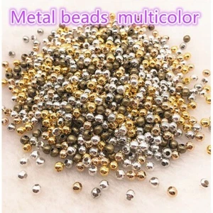 3mm 4mm 6mm Metal Bead Smooth Ball Spacer Beads For Jewelry Making - Picture 1 of 10