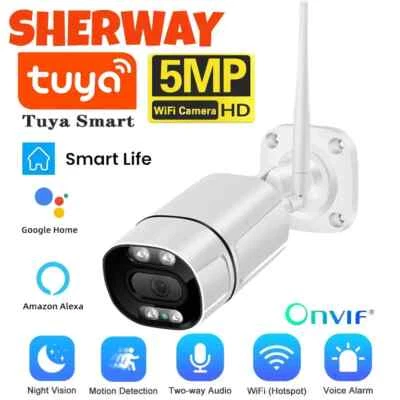 Tuya 5MP Wifi IP Telecamera Esterno POE Power Bullet Sicurezza CCTV IR Visione Notturna - Immagine 1 di 4