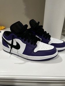 Las mejores ofertas en Jordan 1 Corte Bajo Negro/púrpura/blanco | eBay