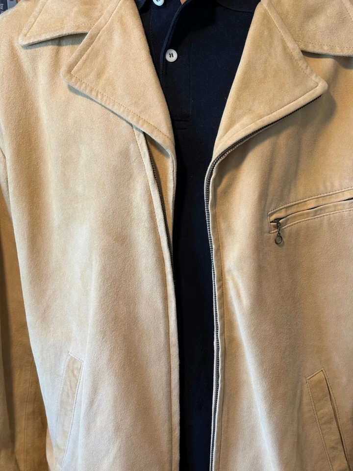 Chaqueta de gamuza Polo Ralph Lauren XL con cremallera frontal. (Tostado) Foto 1 de 4