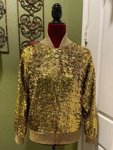 100% Authentic GUCCI Gold Sequin Bomber Jacket $6000 Size: XS - Picture 1 of 6