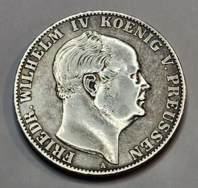 German States Prussia Friedrich Wilhelm IV Vereins Thaler 1859 A .900 Silver - Image 1 of 2