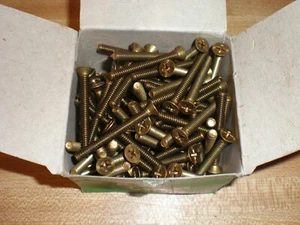 10-24 x 1-3/4" Solid Brass Machine Screws Flat Head Phillips Quantity 100 - Picture 1 of 4