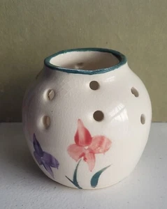Pottery by T.B. Pots ~ Wildflower Vase ~ Multi Colored Flowers ~ Made in Maine - Picture 1 of 6