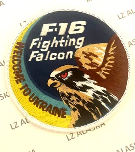 FUERZA AÉREA DE UCRANIA F-16 BANDERA HALCÓN COMBATE REMOLINO "BIENVENIDO A UCRANIA" PARCHE FN5 - Imagen 1 de 3