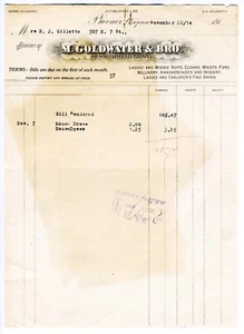 BILLHEAD – PHOENIX ARIZONA – 1914 – M. GOLDWATER & BRO. - Picture 1 of 1
