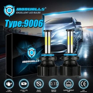 6 sides 9006 LED Headlight Bulbs Kit Low Beam White Super Bright 6500K 1000000LM - Picture 1 of 12