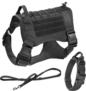 Tactical Dog Harness with Handle for Large Dogs Adjustable Military Dog Vest US - Picture 1 of 38