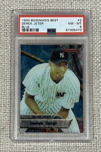 1994 Bowman’s Best Baseball Derek Jeter Blue #2 Graded PSA 8 Yankees HOF