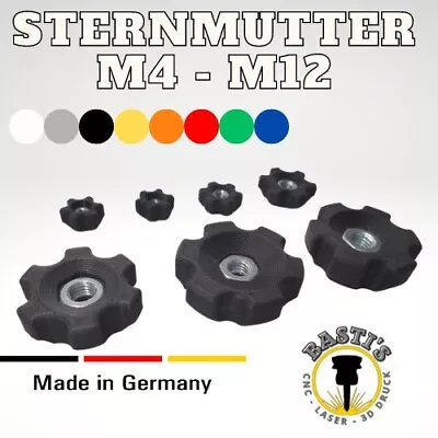 Sternmutter Sterngriff Sterngriffmutter Flügelmutter M4 M5 M6 M8 M10 M12 - Bild 1 von 3