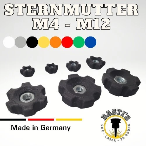 Sternmutter Sterngriff Sterngriffmutter Flügelmutter M4 M5 M6 M8 M10 M12 - Bild 1 von 3