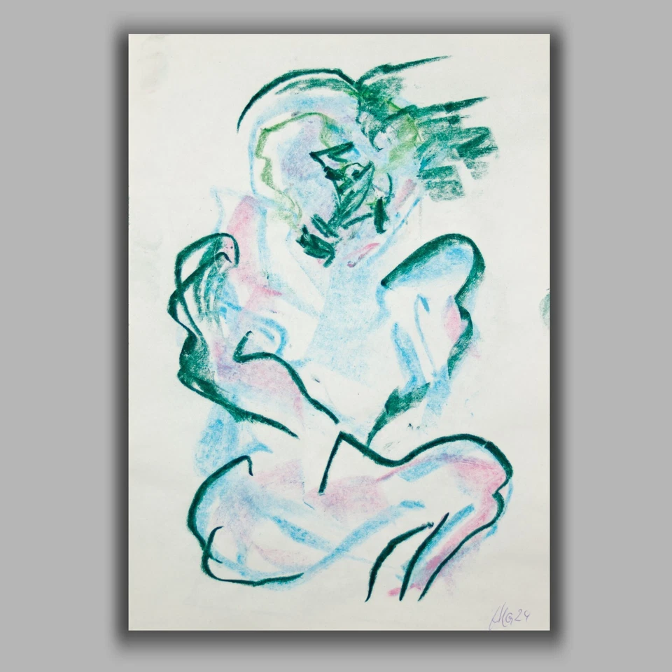 pintura pastel, desenho em giz timidamente sig exclusivo. Prof.em A.Loeschner-Gornau - Imagem 1 de 1