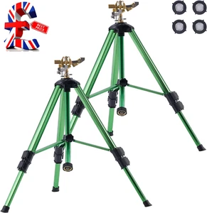 Impact Sprinkler on Tripod Base, 2 Packs, Heavy Duty Tripod Sprinklers with Bras - Picture 1 of 12