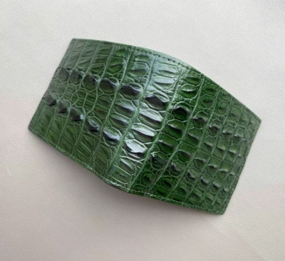 Double side Genuine Green Leather Skin MEN'S BIFOLD WALLET - Image 1 of 4