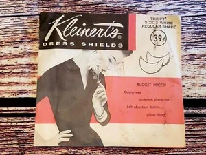 Scudi per abiti vintage Kleinert taglia 2 bianchi a forma di mezzaluna nuovi pacchetti aperti - Foto 1 di 3