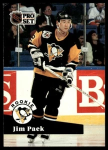 1991-92 Pro Set #554 Jim Paek Rookie Pittsburgh Penguins - Picture 1 of 2
