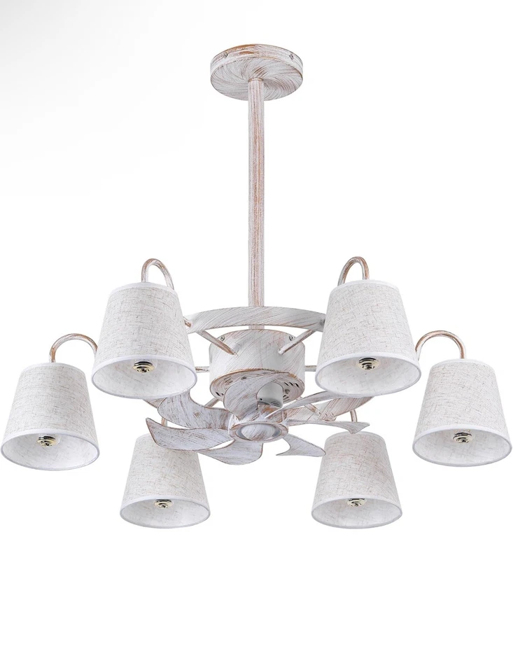 PALZALA Ceiling Fan 32” Retro White Chandelier with Remote, 3 Speeds, Reversible - Image 1 of 4