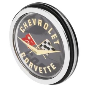 1962 Corvette C1 Rear Emblem Assembly Black Back Plate Trim Parts USA-Made NEW - Picture 1 of 6