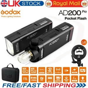 Flash de bolsillo para exteriores Godox AD200Pro TTL 2.4G batería de iones de litio con soporte tipo S - Imagen 1 de 11