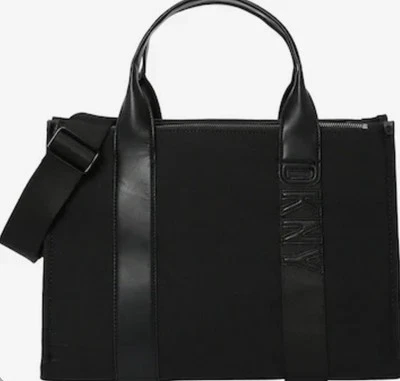 New DKNY Black Holly Medium Rectangle Tote With Long Strap And Logo Detail - Image 1 of 4