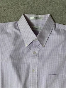 Van Heusen Shirt Mens 16 1/2 No Iron Button Up Checked Half Sleeve Short NWOT - Picture 1 of 7