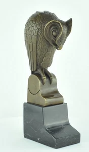 Art Deco Style Statue Sculpture Owl Owl Bird Wildlife Art Nouveau Style Bronze S - Picture 1 of 12