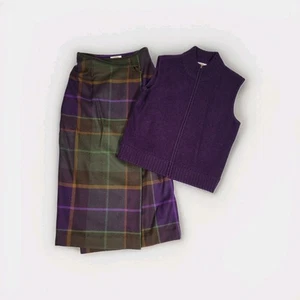Talbots EUC Womens 100% Wool Maxi Skirt Vest Set Size Small/2 Business Casual - Picture 1 of 12