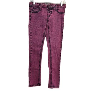 Mudd girl's pull-on jeans, size youth 12, pink, skinny fit, embelished pockets - Picture 1 of 9