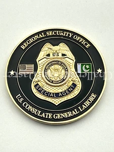 F70 Lahore Pakistan Regional Security Office Diplomatic Service Challenge Coin - Picture 1 of 2