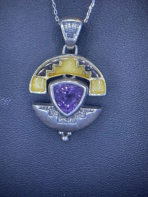 Collar Colgante Amatista Plata Esterlina Suroeste Carolyn Pollack Relios Foto 1 de 4