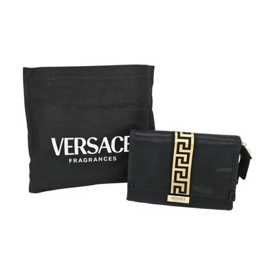 Versace Fragrances Bag Pouch Travel Makeup Clutch Wallet Small Black Gold NWOT - Image 1 of 4