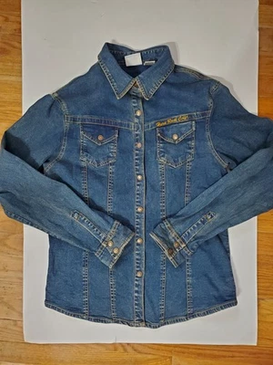 Vintage Hard Rock Cafe Authentic Women's Denim Jacket Size Large Louisville - Image 1 of 4
