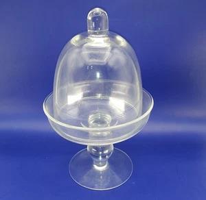 Clear Glass Pedestal Candy dStand with Dome Lid – 8” Tall, 5” Plate Diameter - Picture 1 of 6
